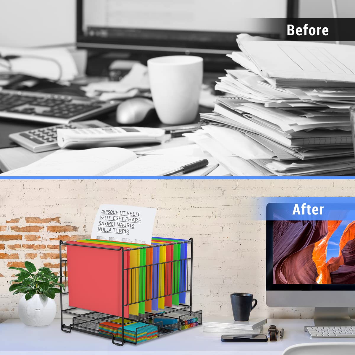 Dossiers Suspendus Avec Cadre Légal/format Lettre, Organiseurs De Bureau Et Accessoires De Rangement Avec Tiroir Coulissant, Dossier Suspendu Pour Boîte De Classement, Assemblage Rapide, Fournitures