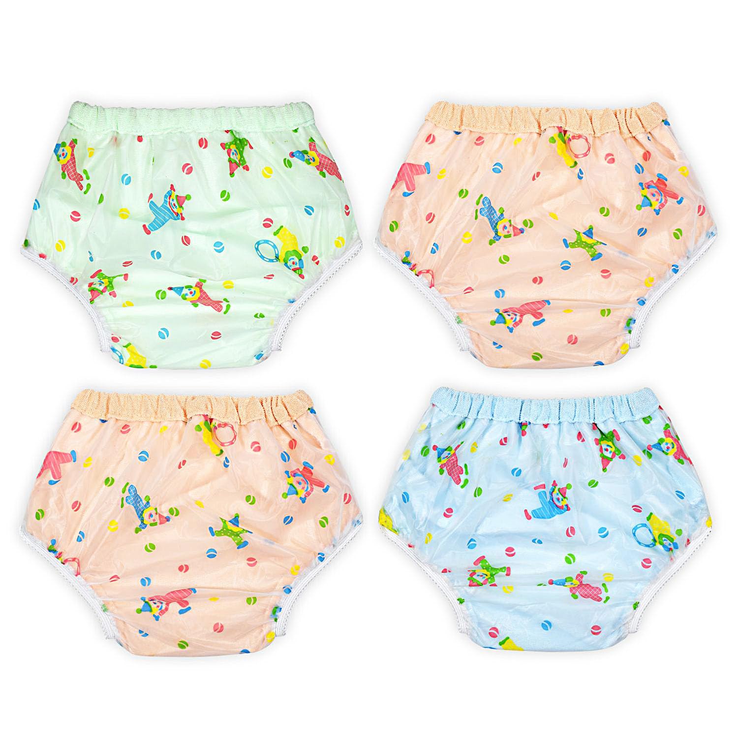 KIDSKA Waterproof Baby Panty 3-6 Months |Plastic Diaper Cover with Absorbent Cotton Layer | Potty Training & Day Use | Pack of 4-image-8