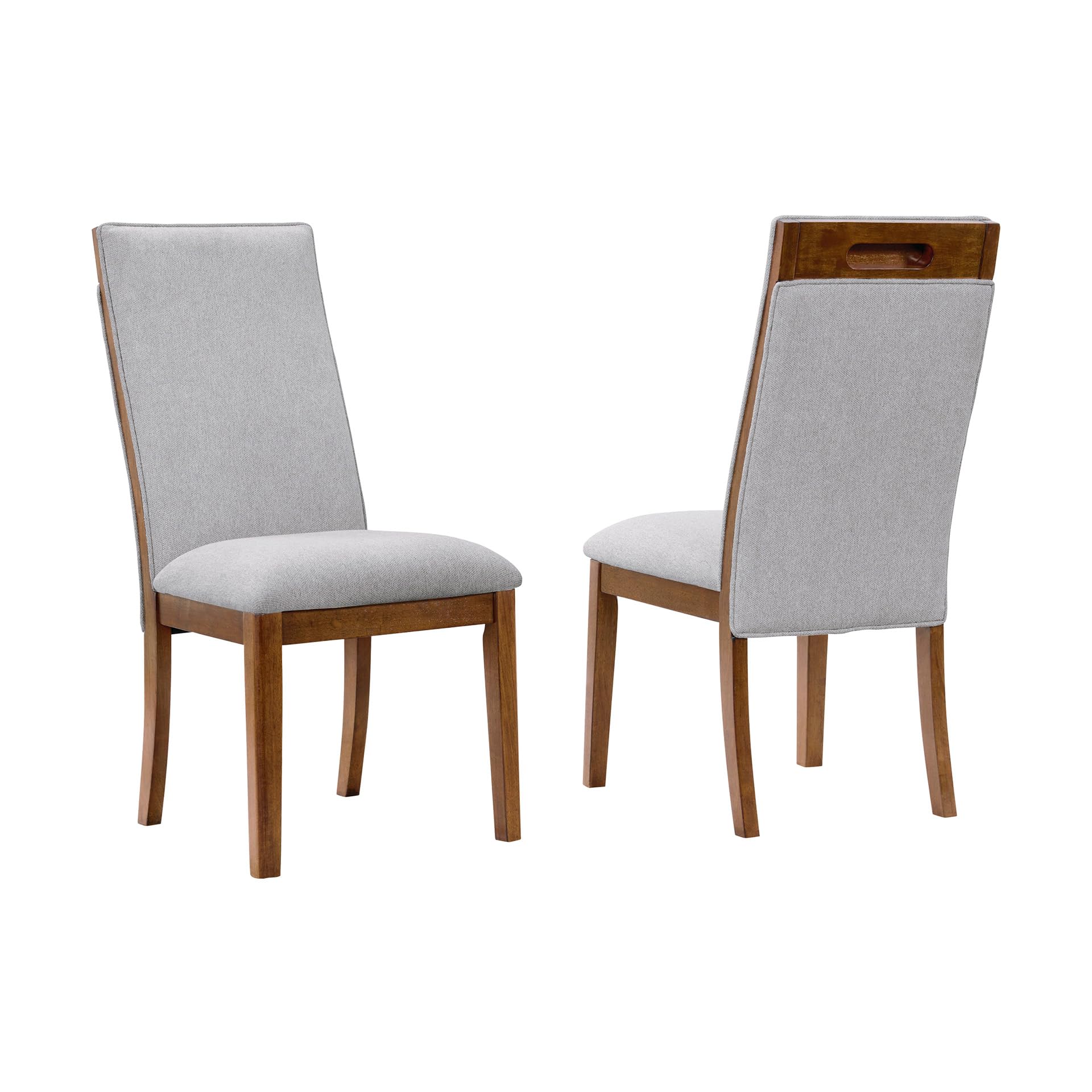 Lyncott Dining Chair, Set of 2, 20" W x 25" D x 40" H, Beige & Light Brown