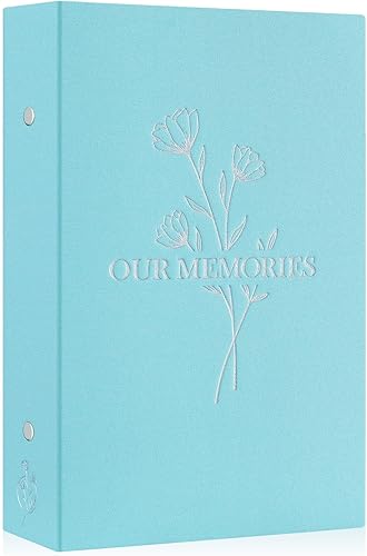 Vista 139 de Lanpn Álbumes de fotos pequeños de 4 x 6 pulgadas, 50 imágenes, paquete de 2 unidades, mini capacidad de lino Our Memories, juego de bolsillos