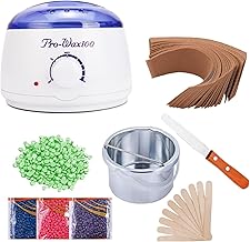 PROWAX100 Hot Wax Heater with Hair Removal Wax Beans(100g) and Wax Knife with Waxing Strips for Hard,Strip and Paraffing Hair Removal Waxing Kit Women-Color May Very
