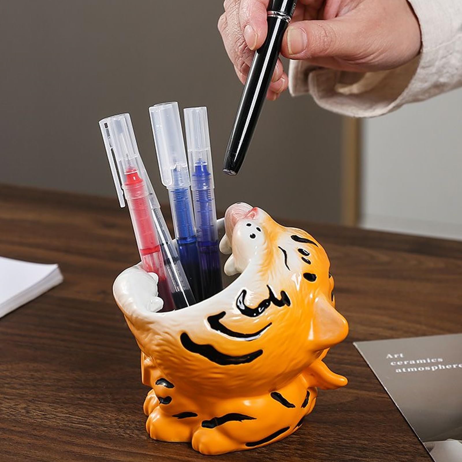 Gold and Black Tiger Head Decorative Pen - Women Accessories TACCIA Empress Chinkin Fountain Pen - Tiger (Limited Edition  main image 2