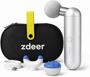 Mini Massage Gun, Deep Tissue Muscle Massager, Gifts for Men Women | 4 Speeds, Ultra-Quiet, Handheld, For Home, Office & Travel