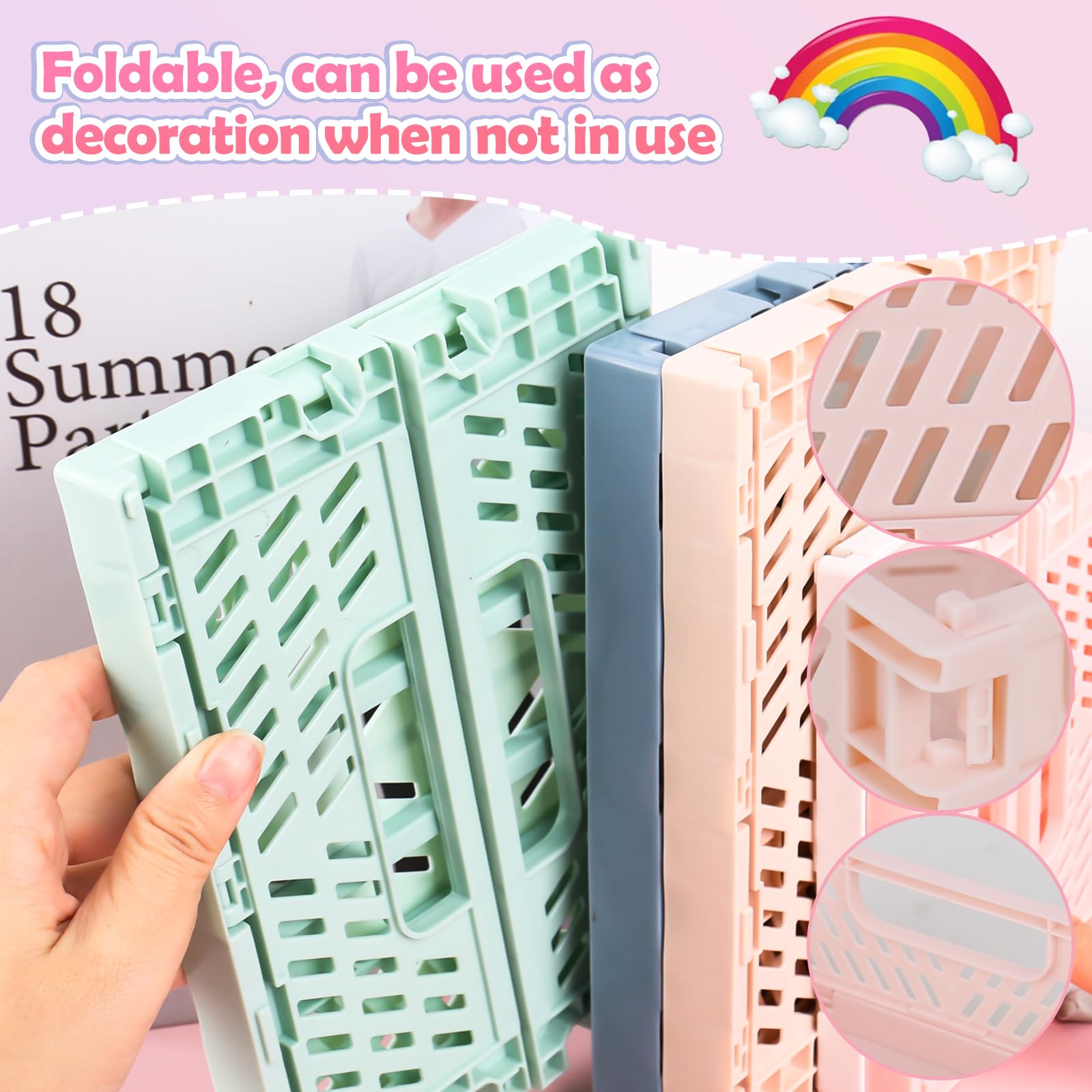 Mophorn Paniers De Rangement Pliables En Plastique, 45 L, Lot De 3 Conteneurs Pliables Et Empilables Avec Poignees Tres Resistants Pour Vetements Jouets Livres Collations Chaussures Et Organisat 85615381