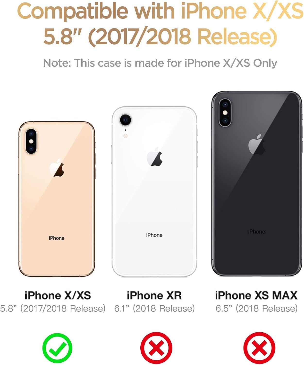 GVIEWIN Marble iPhone Xs Case/iPhone X Case, Ultra Slim Thin Glossy Soft TPU Rubber Gel Phone Case Cover Compatible iPhone X/iPhone Xs 2018, 5.8"(White/Gold)