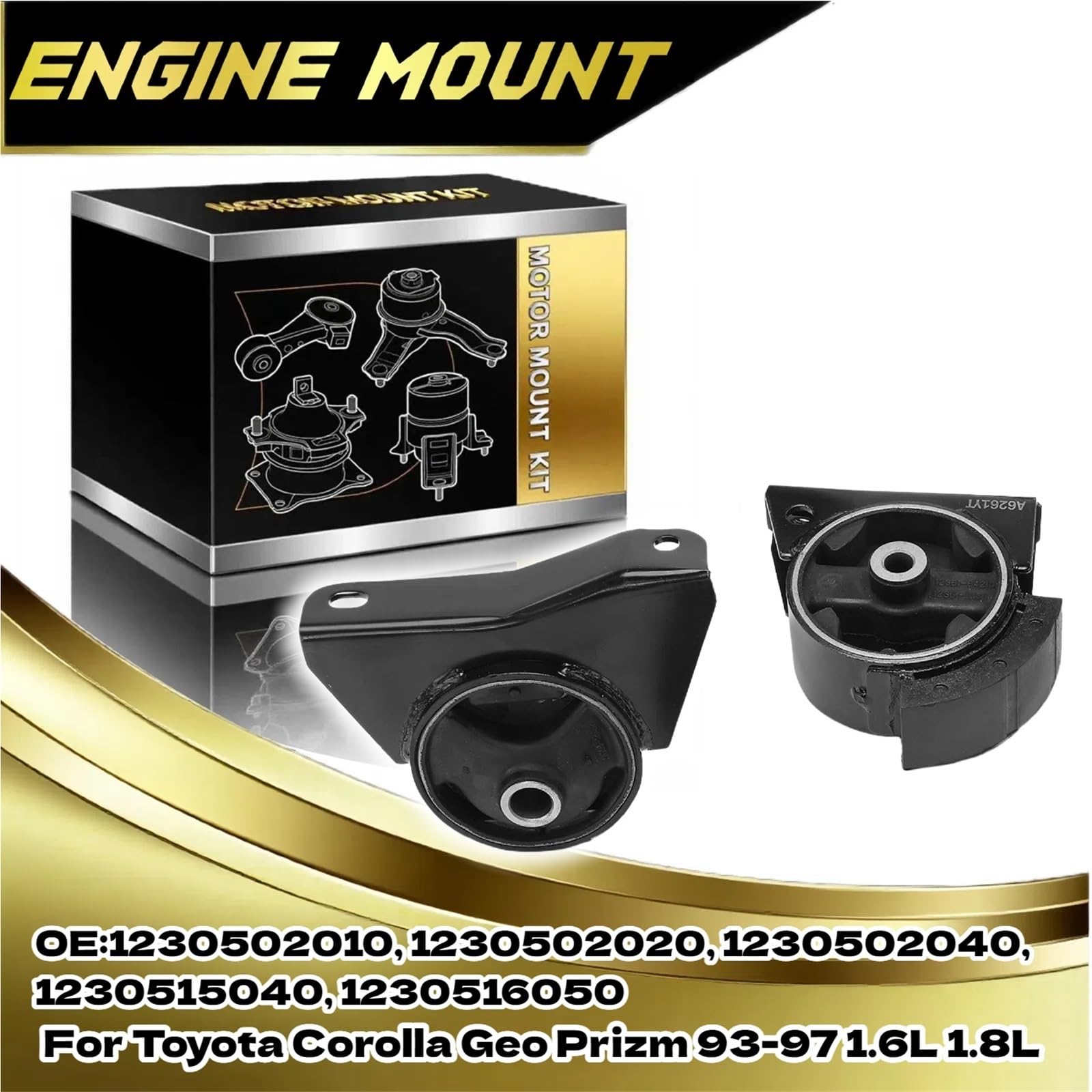 Wspornik Mocowania Silnika Pasuje do Toyota Corolla 1993-1997 Geo Prizm 1.8L 1236102050, 1236111170, 1236115180, 1236115181 Przednia boczna poduszka silnika(A)
