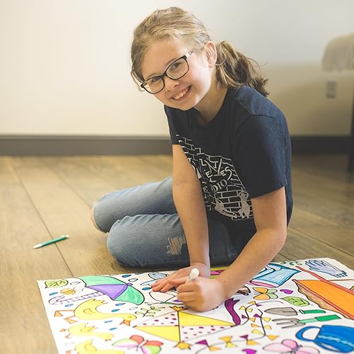 Miniatura 7 de Tiny Expressions Póster gigante de actividades con temática de primavera para familias, 30 x 72 pulgadas, pancarta de papel gigante para colorear o