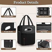 Vista 5 de Porta bebidas de 4 tazas con asa, portavasos reutilizables para bebidas, portátil, plegable, aislante, para taza de café, para entrega y carrito