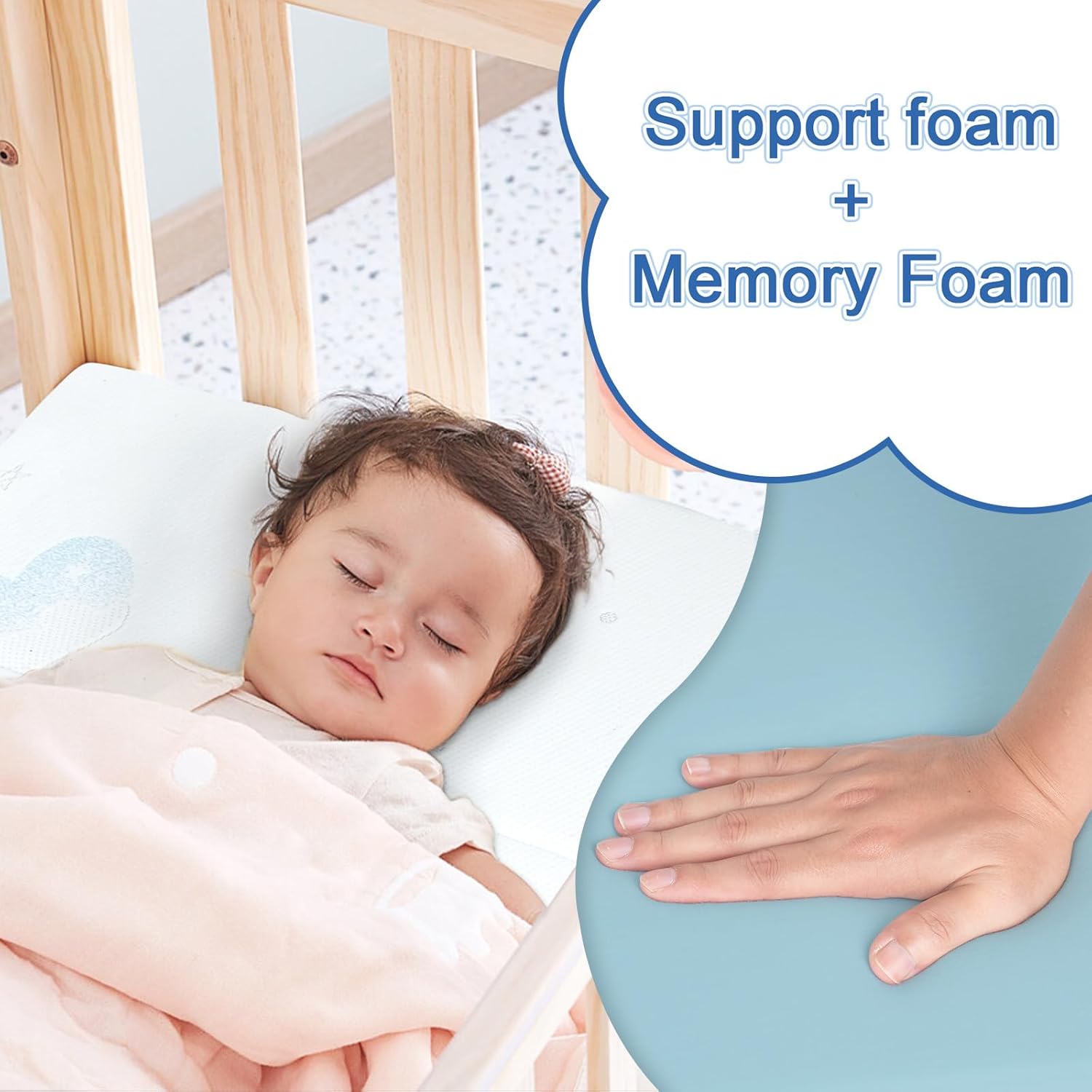 Trifold Pack and Play Mattress, 38"x26" Breathable Play Pen Mattress Pad, Dual-Sided Memory Foam & High Density Foam Baby Toddler Mattress, Removable Jacquard Cover & Travel Bag