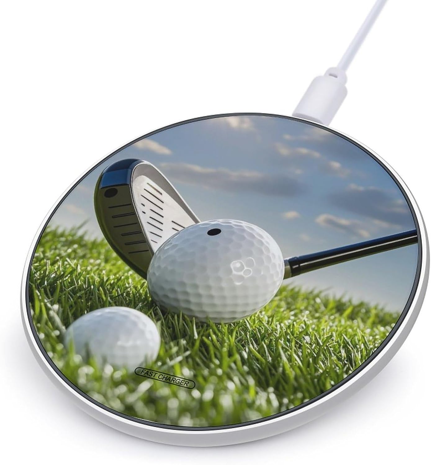 Golf Ball Wireless Charger 10W Fast Wireless Charging Pad Slim Portable Charging Station for Phone Lightweight Charger Mat for Travel Home Office Desk