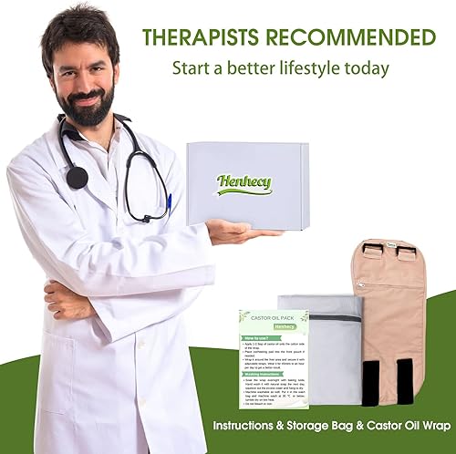 Miniatura 6 de Paquete de aceite de ricino compresa – Envoltura de aceite de ricino para desintoxicación y limpieza del hígado con bolsa adicional para hielo o