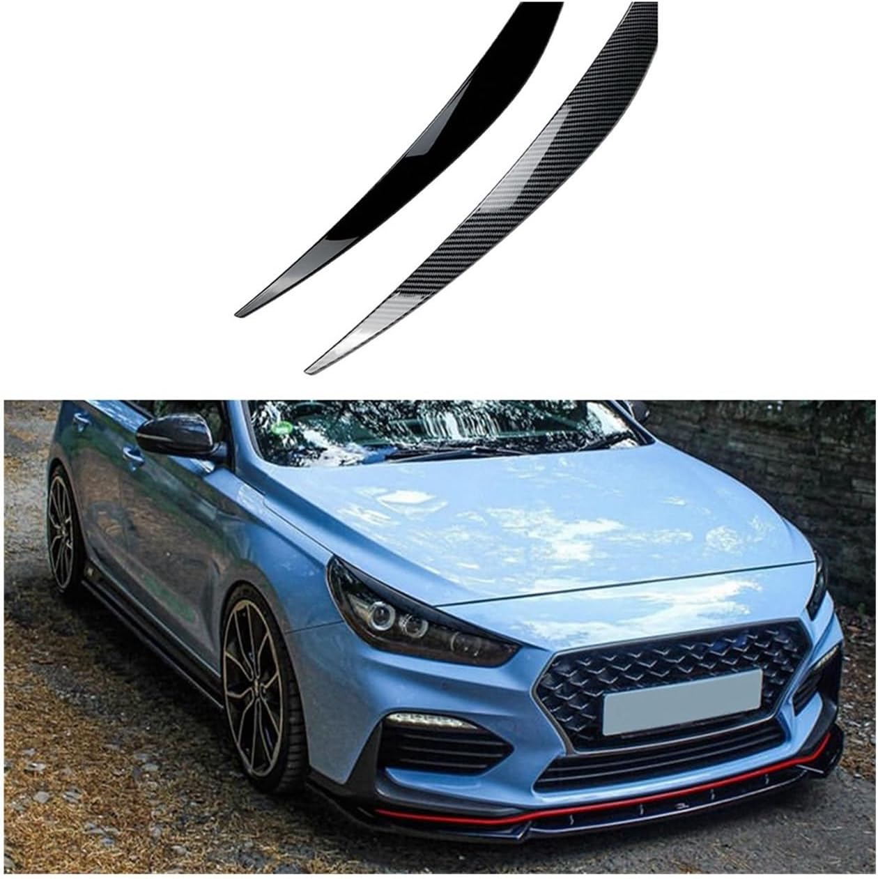lesangbaihuodian I30 I30N MK3 2017-2019 カーボン-carbonファイバー 正面ヘッドライト-headlightカバー 列車