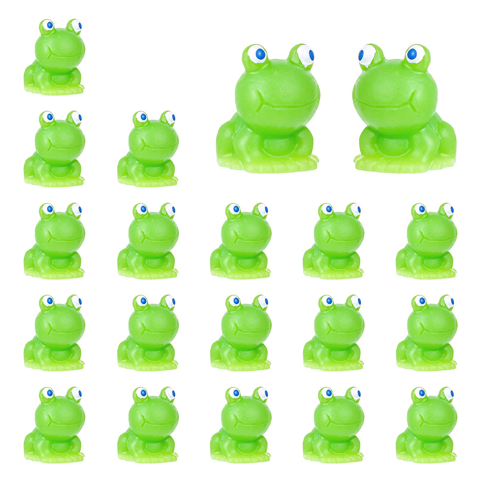 Amabro20 PCS Mini Frog Decor, Green Resin Frogs Miniature Figurines Garden Car Interior Rear Mirror Cute Tiny Frogs Accessories for Terrarium DIY Landscape Craft, Garden, Home, Office Decoration