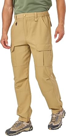 Mens Hiking Cargo Pants Lightweight Quick Dry Stretch Outdoor Tactical Pants for Travel Camping Fishing Outdoor