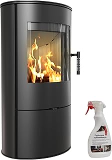 KRATKI Kaminofen aus stahl ROLLO bereit Satz Ø 150 7 kW mit Raumluftunabhängig, Bblass Verkleidung, freistehend, BImSchV 2, Staubauslass, 150 mm, EEK A Kaminofen HKI