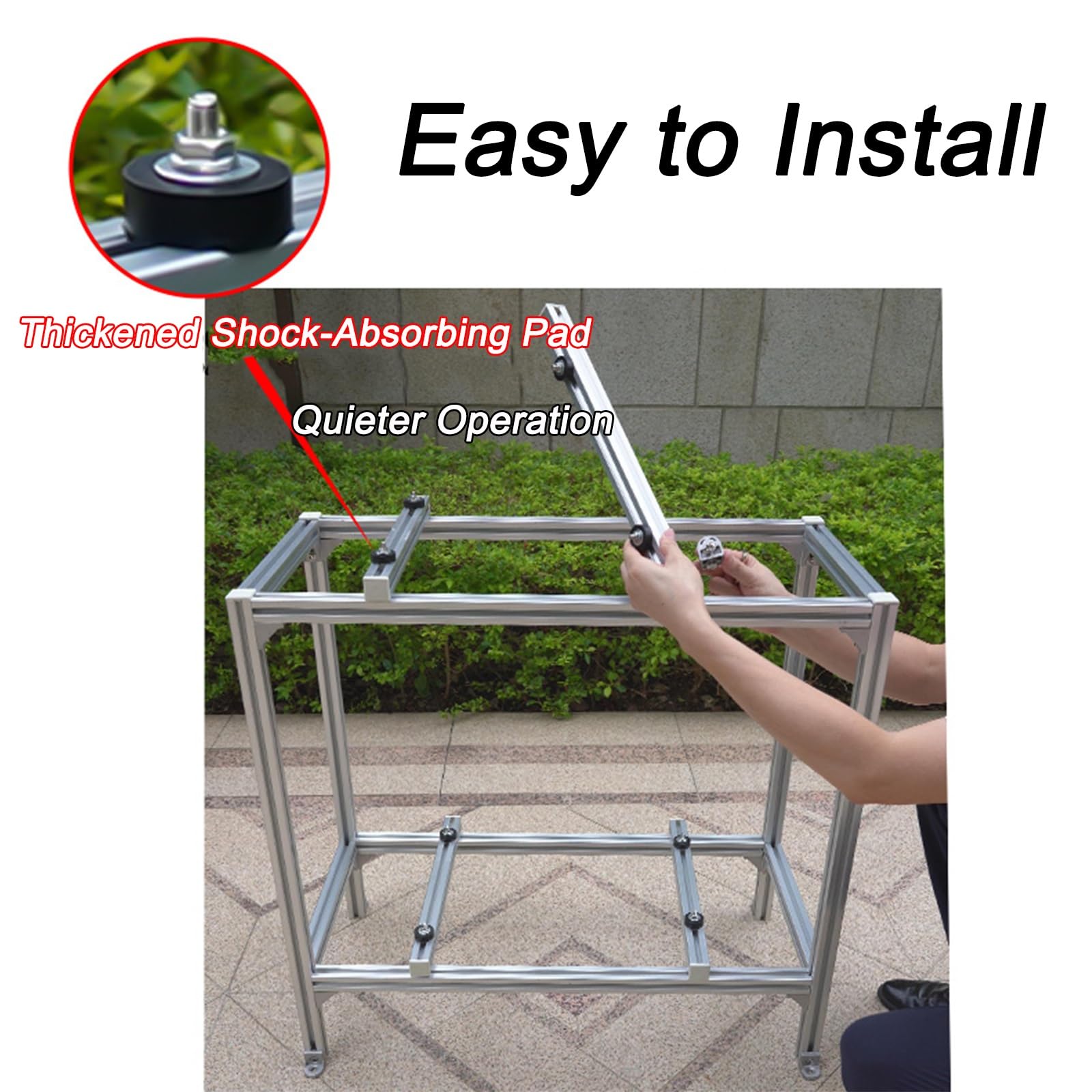 Staffe per Condizionatore Esterno Doppio Livello, Staffa di Supporto con Cuscinetti Antivibranti, Barra Trasversale, Alluminio, Utilizzabile con Sistemi Mini Split(80x40x88cm/31x16x35in)