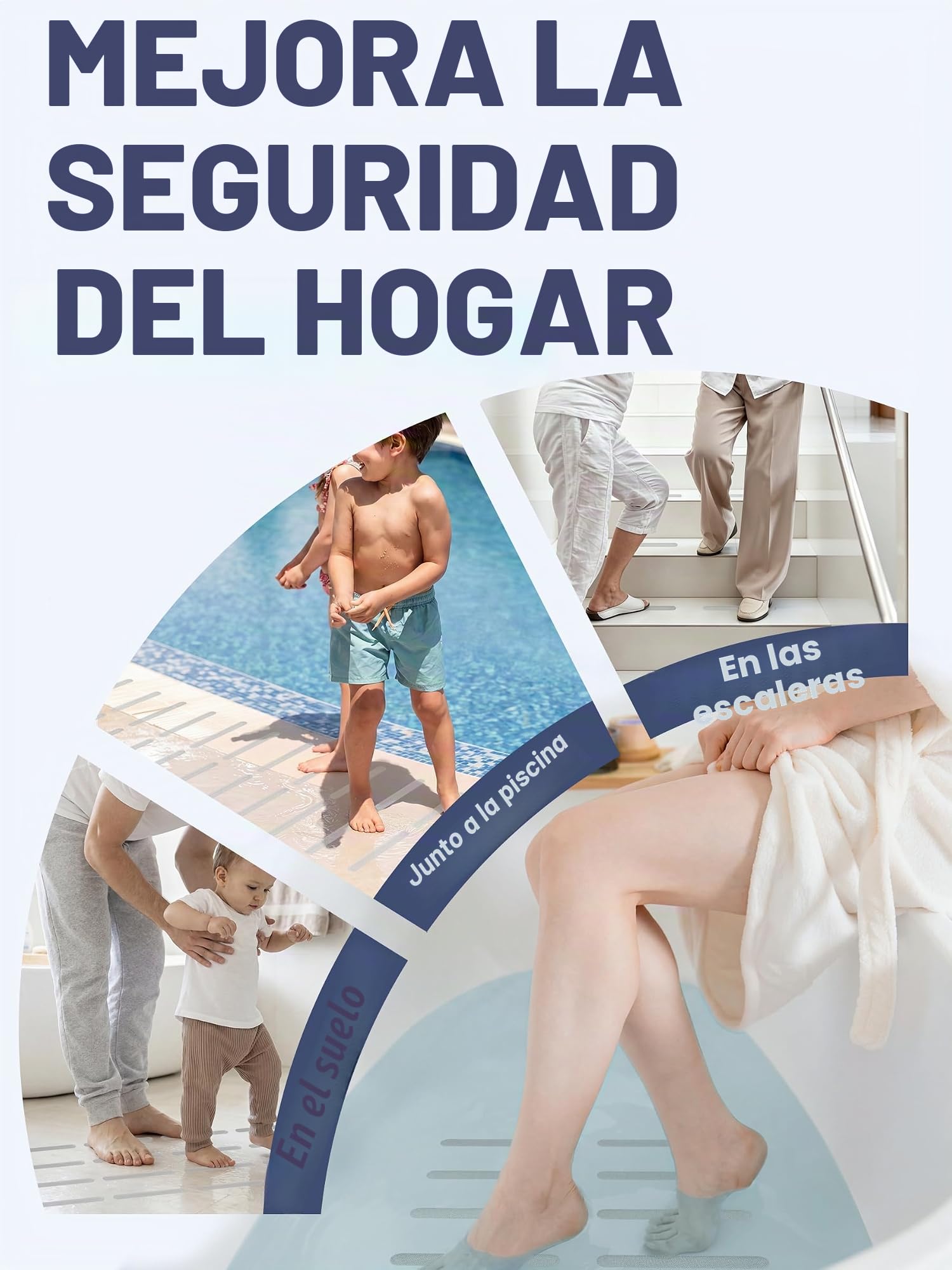 Secopad Calcomanías de Seguridad Antideslizantes para la Ducha con raspador (Transparente)