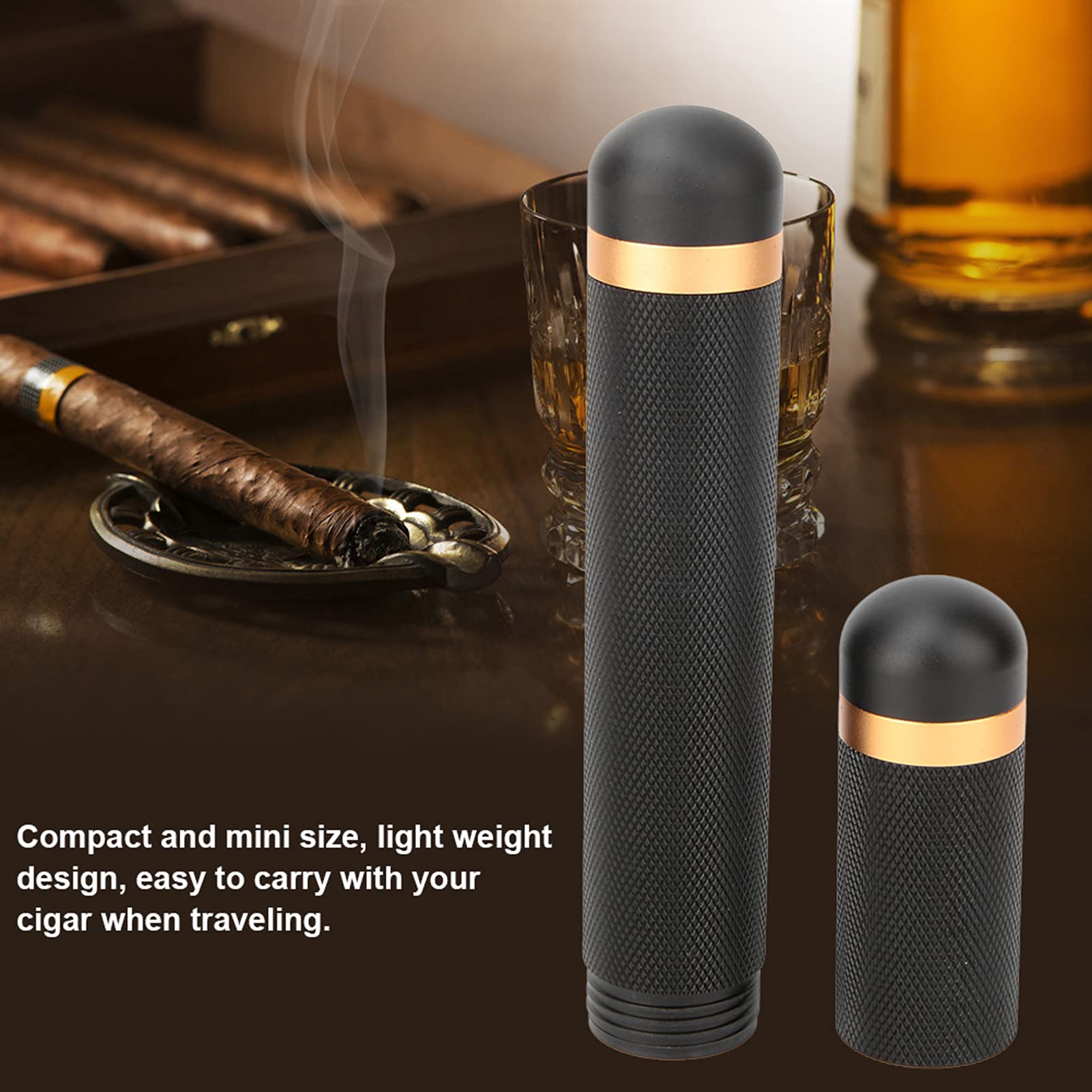 Cigar Tube Cigar Moisturizing Box Portable Portable Portable Cigar Tube Single Pack Travel Dedicated Cigar Aluminum Tube With Cedar Wood I.1298051507