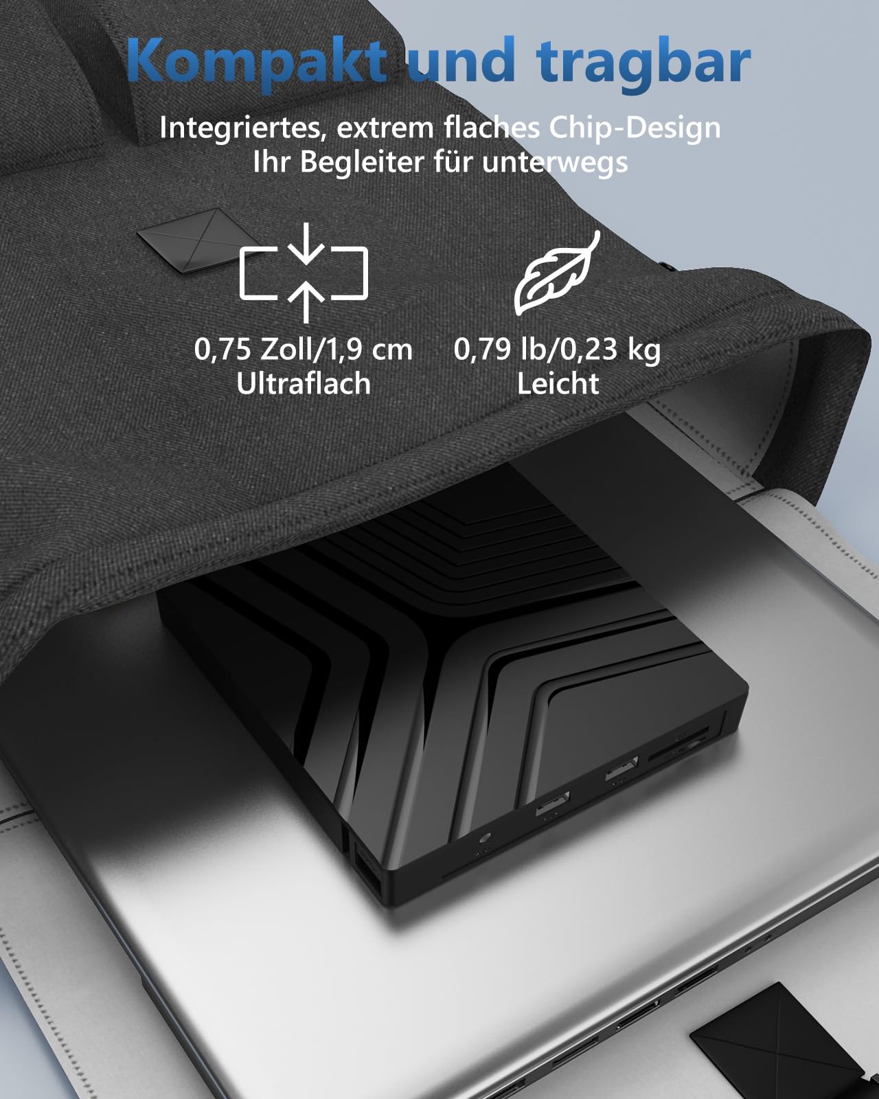Zacro Externes DVD Laufwerk Extern USB 3.0 USB C CD Laufwerk für Laptop Desktop PC MacBook Externer DVD Brenner Win 7/8/10/11/XP/Linux/DVD/CD Brenner Tragbar Ultradünne CD RW/VCD-RW Brenner Player