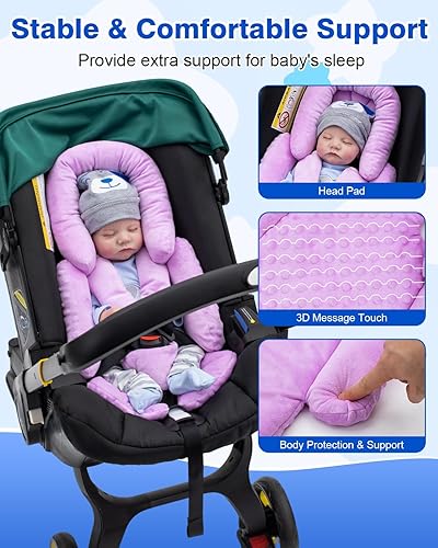 Miniatura 3 de Inserto de asiento de automóvil infantil con almohadillas para los hombros y fundas Crocth, soporte de cabeza de asiento de automóvil ultra grueso