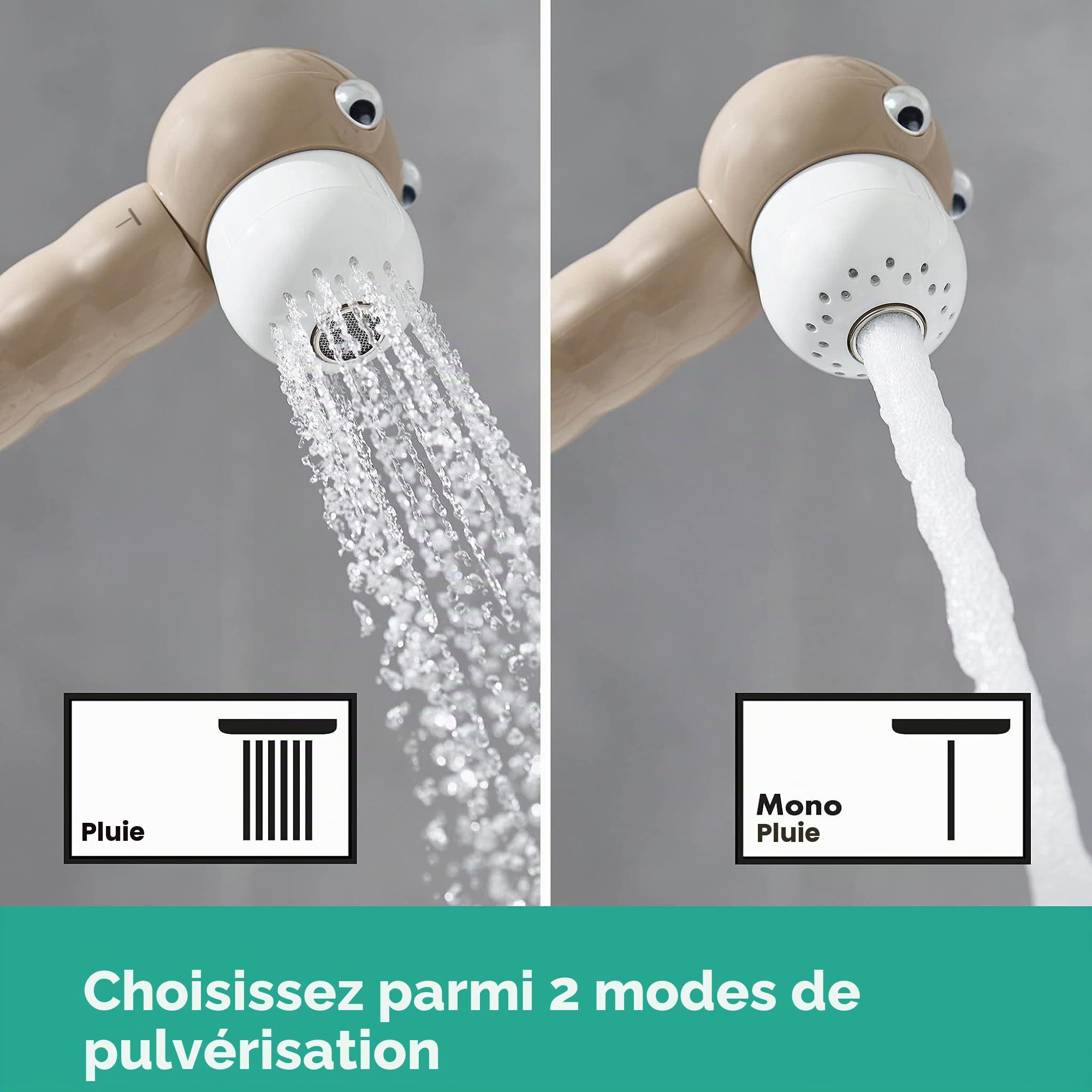hansgrohe douchette à main pour enfants Jocolino, pommeau de douche avec 2 jets, lion, 28760210