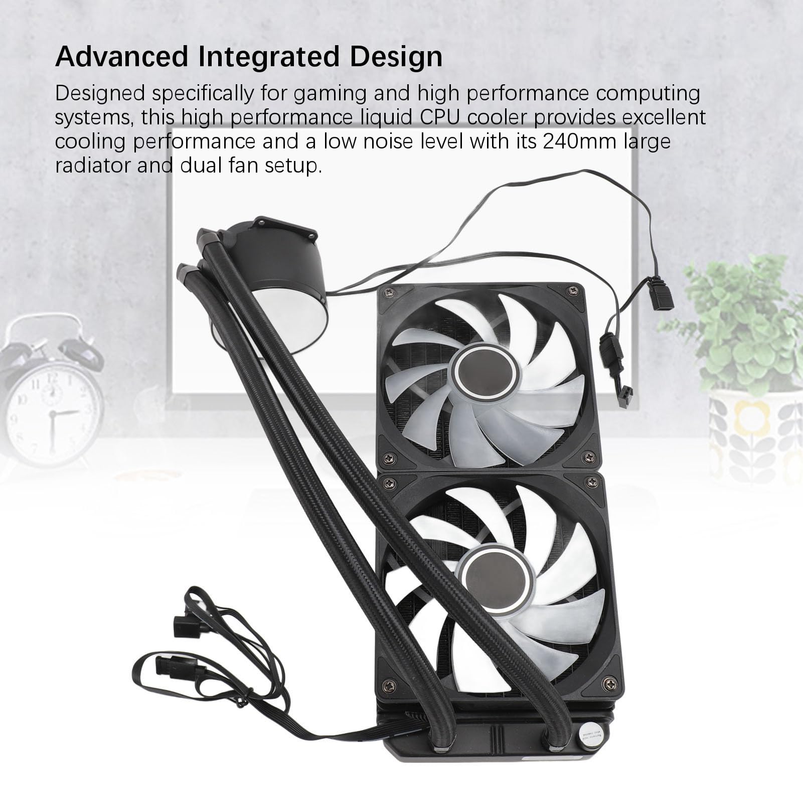 240mm CPU Liquid Cooler, Doble Ventilador 120mm PWM ARGB Sync