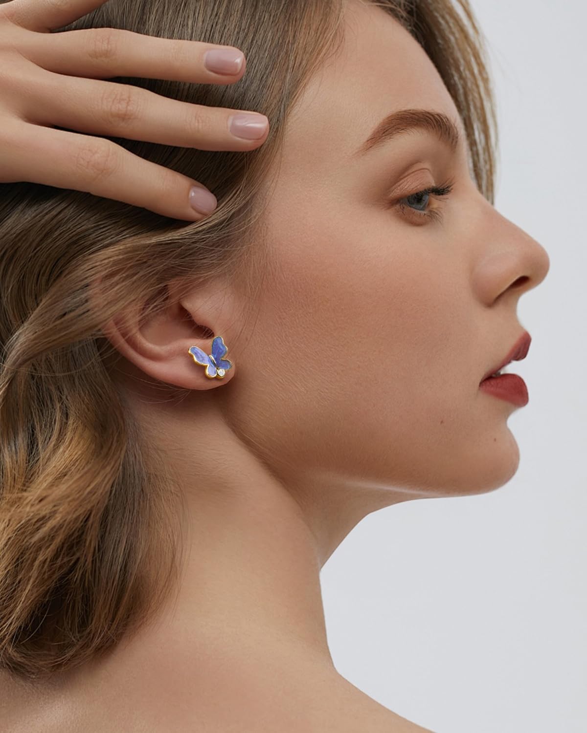 Butterfly Earrings for Women: Valentine's Day Gifts 925 Sterling Silver 12 Months Birthstone Stud Earrings Jewelry Gifts for Her Daughter Granddaughter Girlfriend Birthday Anniversary - Image 4