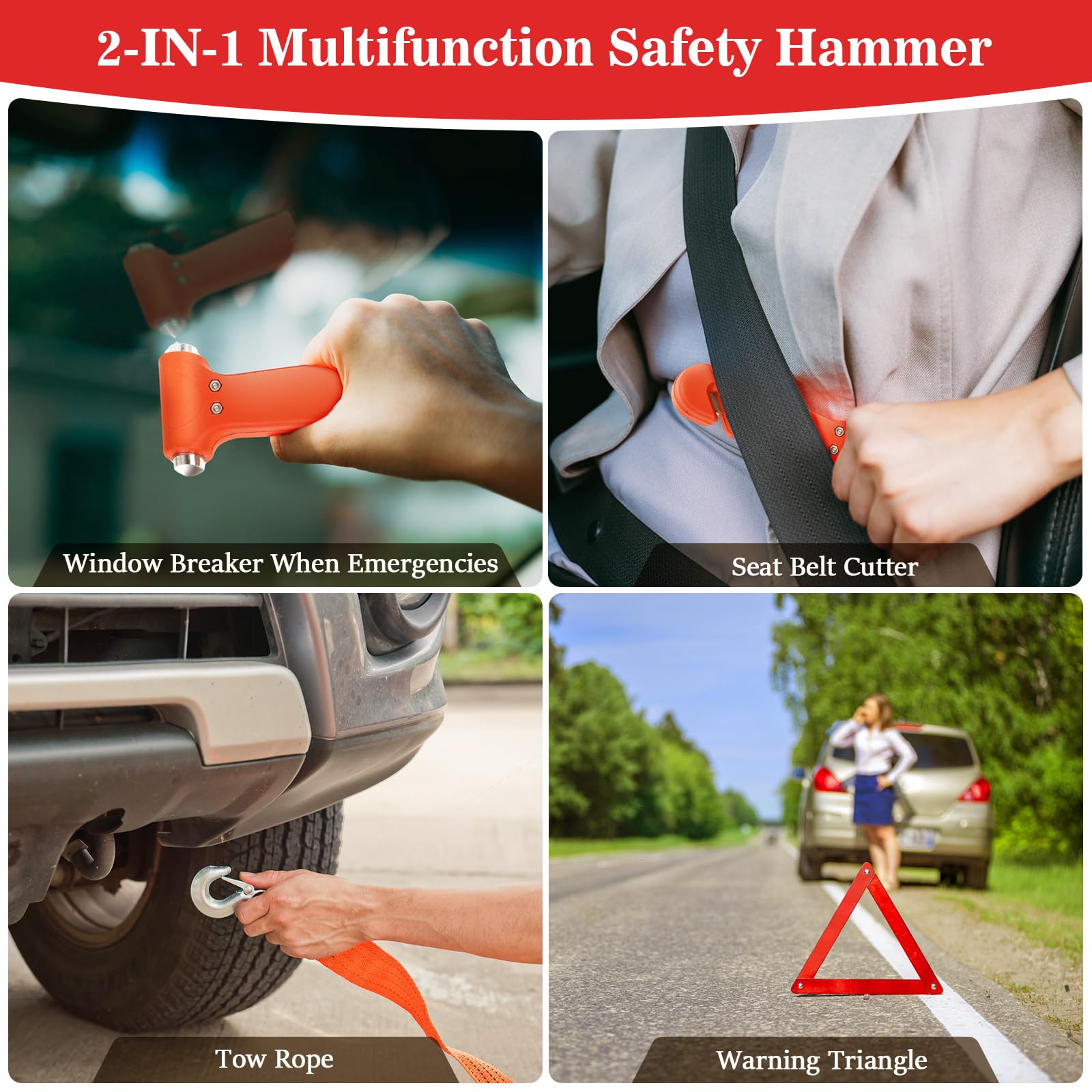 Car Emergency Roadside Kit,Vehicles Truck Road Side Safety Tool Kit with Air Compressor,Women Men Auto Winter Essentials Assistance Survival Kit with Jumper Cables First Aid Kit Blanket Shovel