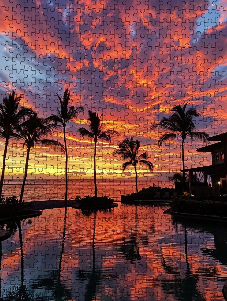 Puzzle 2000 Teile, Hotel Wasserpool Puzzle Erwachsene 2000, Klassische Puzzles, Puzzlespiele für Die Ganze Familie, Mit Schöner Verpackung, Dekoration Puzzles und Geschenke FNKL3-599