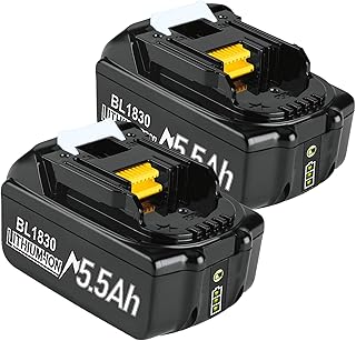 2 Pack 5.5Ah BL1850B Replacement Battery Compatible with Makita 18V Battery Li-ion BL1850 BL1860B BL1860 BL1840 BL1840B BL1830B BL1830 BL1820 BL1835 BL1845 LXT-400 with LED Indicator