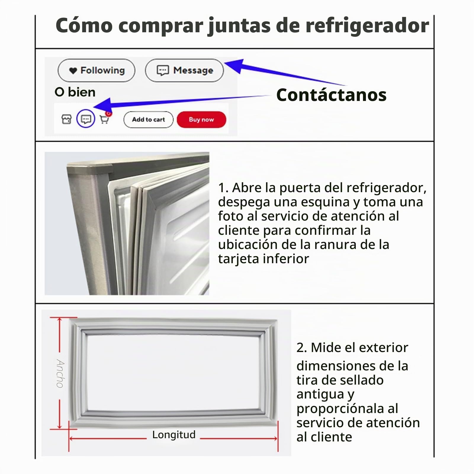 Kit De Sello De Puerta De Refrigerador Resistente Al Frío (1-11 M) - Junta De Goma Impermeable For Todos Los Modelos De Congeladores(3m)