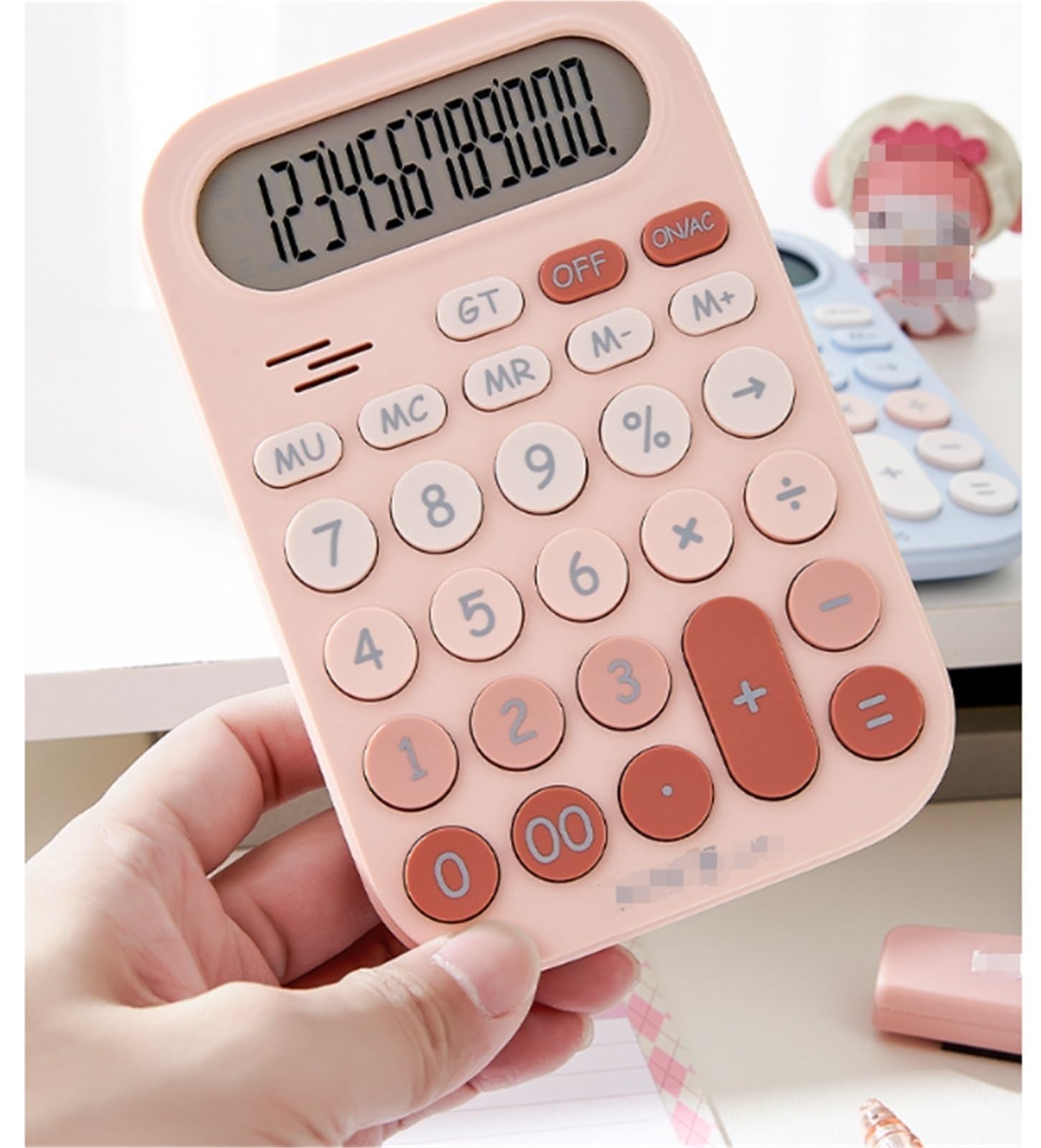 Calculadora para Oficina Calculadora De Escritorio con Pantalla LED 12 Dígitos For Uso Doméstico Y Oficina Financiera Hogar Y Escuela(Pink)