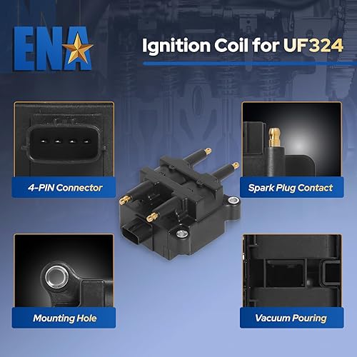 Miniatura 3 de Bobina de encendido con 4 conectores para Subaru 2,2 L, 2,5 L compatible con 22433-AA410 22433-AA570