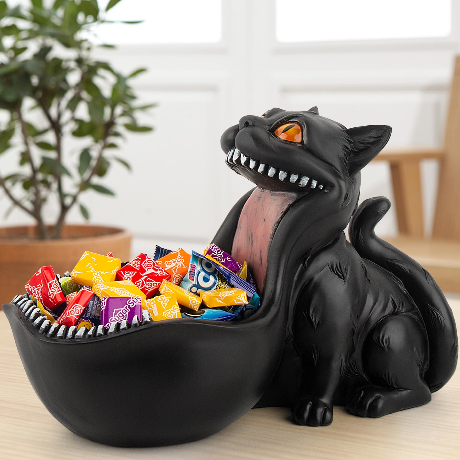 REALHEAD フォーチュンキャット クリアブラック Amazon.com: Cat Candy Bowl Gothic Decor Black Cat Statue