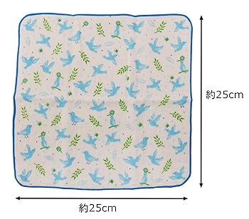 yourelia 4重ハンカチ　小鳥さん柄　19枚 yourelia 4重ハンカチ 小鳥さん柄 19枚 タオルハンカチ | ゆとり屋
