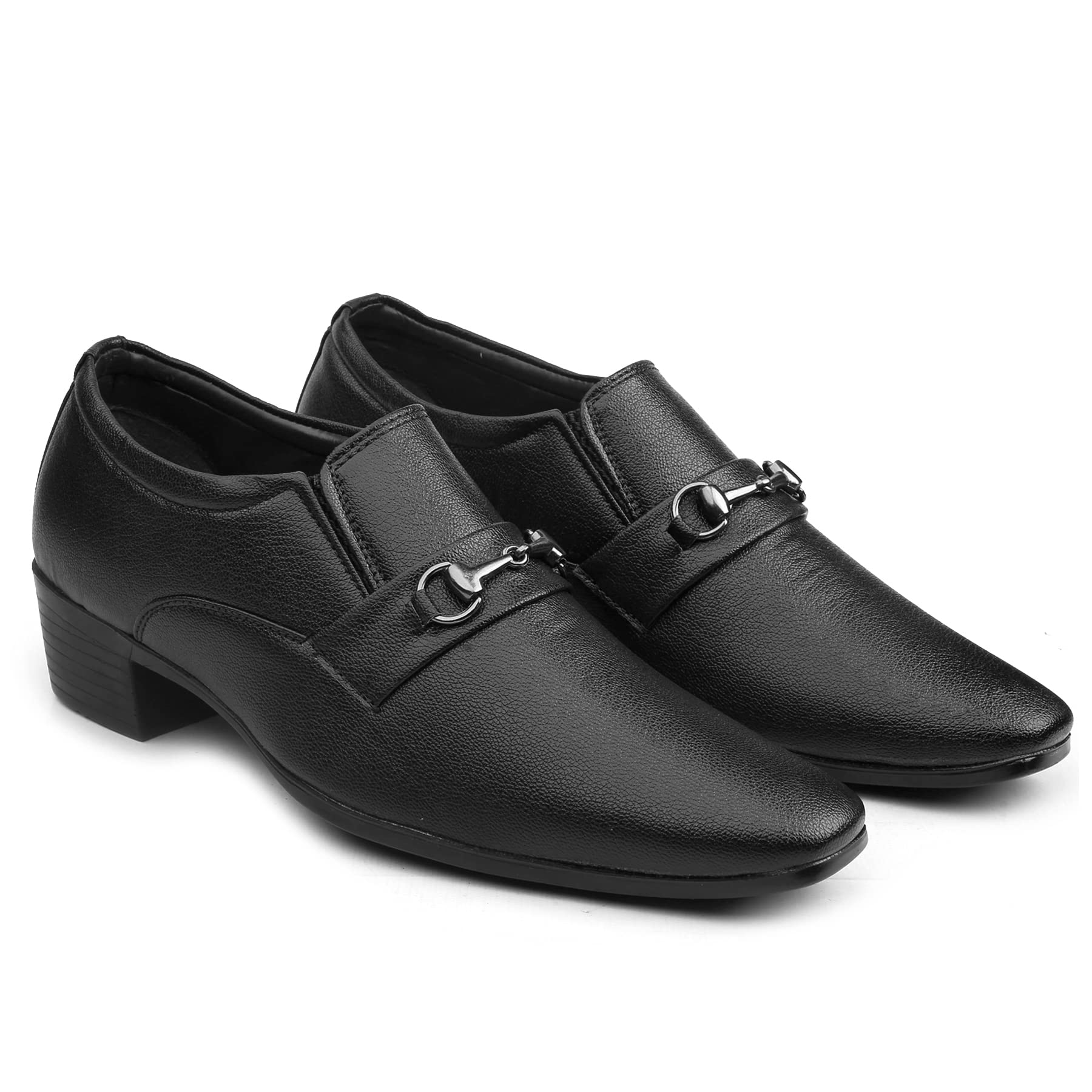 Mens 2" Height Increasing Synthetic Material Black Formal Buckle Moccasion, Loafer Slip-On Shoes with Pu Sole.- 8 UK (B0CKHM86MK) Amazon Price History, Amazon Price Tracker