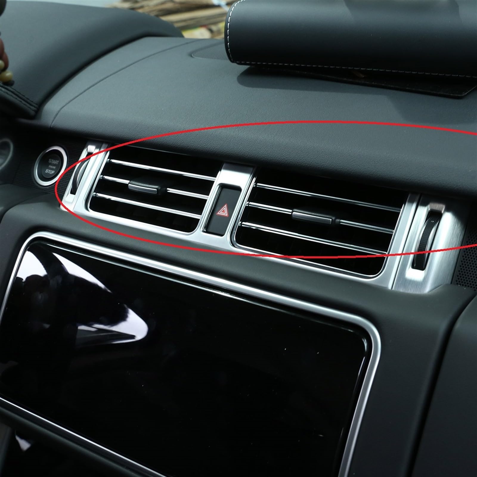 Komponenten Für Range Rover Für Vogue 2018-2021 Auto-Zentralsteuerung, Klimaanlage, Entlüftungsrahmen, Dekorationsaufkleber