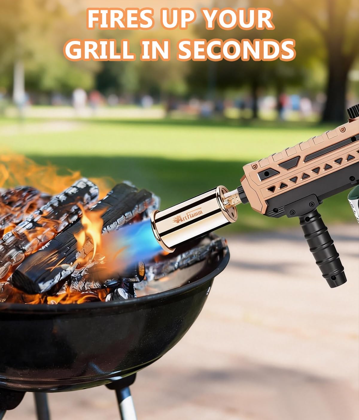 Pistola de antorcha de propano – Cabezal de antorcha de cocina máx. 800.000 BTU – Antorcha culinaria Sous Vide – Lanzallamas ajustable para barbacoa, fogata, parrillas de madera de carbón