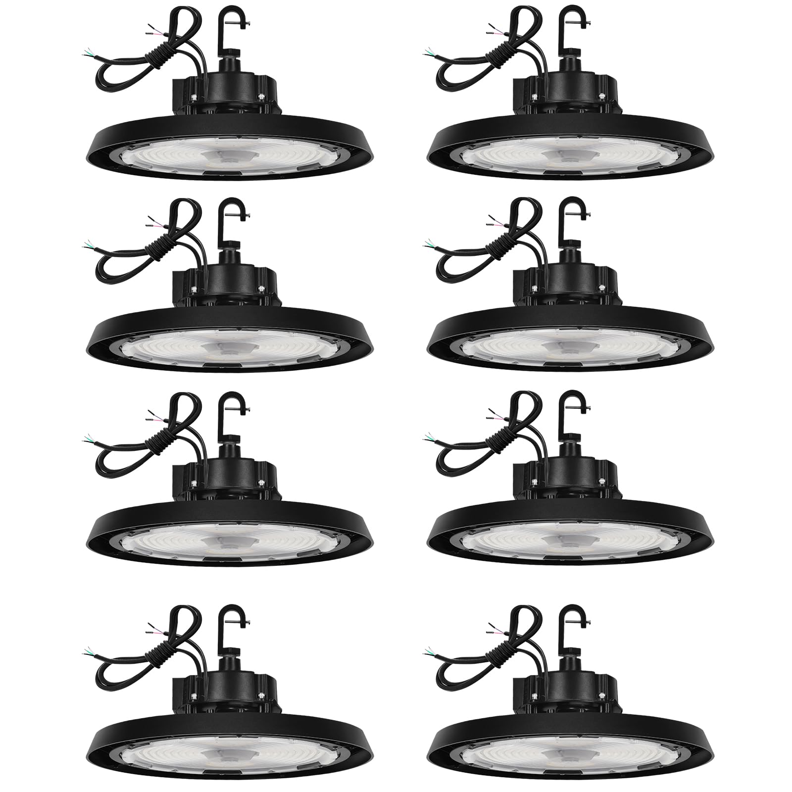 RMC 8 Pack UFO LED High Bay Light 150W 24000LM 3 CCT Switchable 3500K 4000K 5000K 0-10V Dimmable