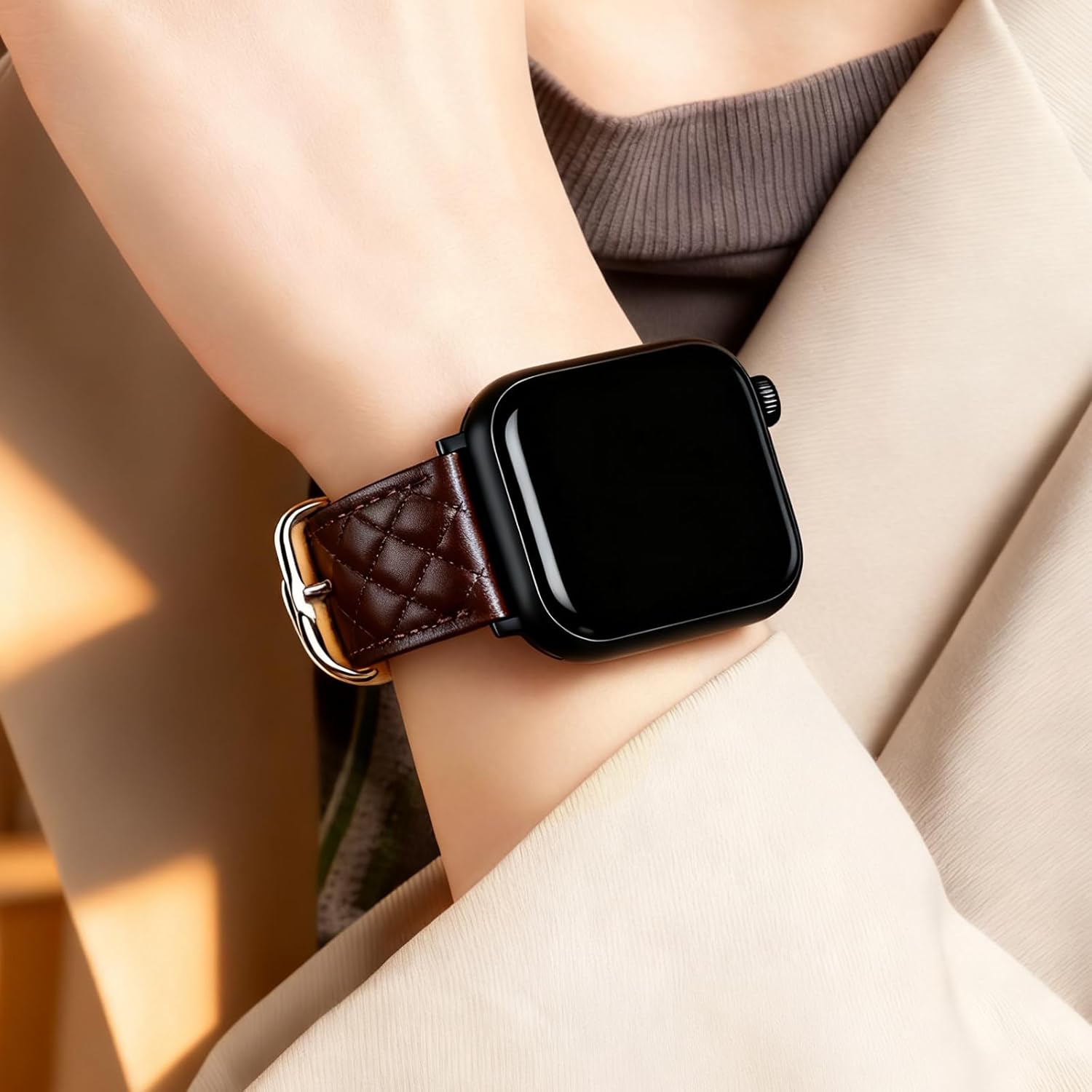 Leather Apple Watch Band Women, Slim Dressy Replacement Strap Compatible with Apple Watch Series 11-1 SE Ultra 3-1, 38mm 40mm 41mm 42mm 44mm 45mm 46mm 49mm - Image 8