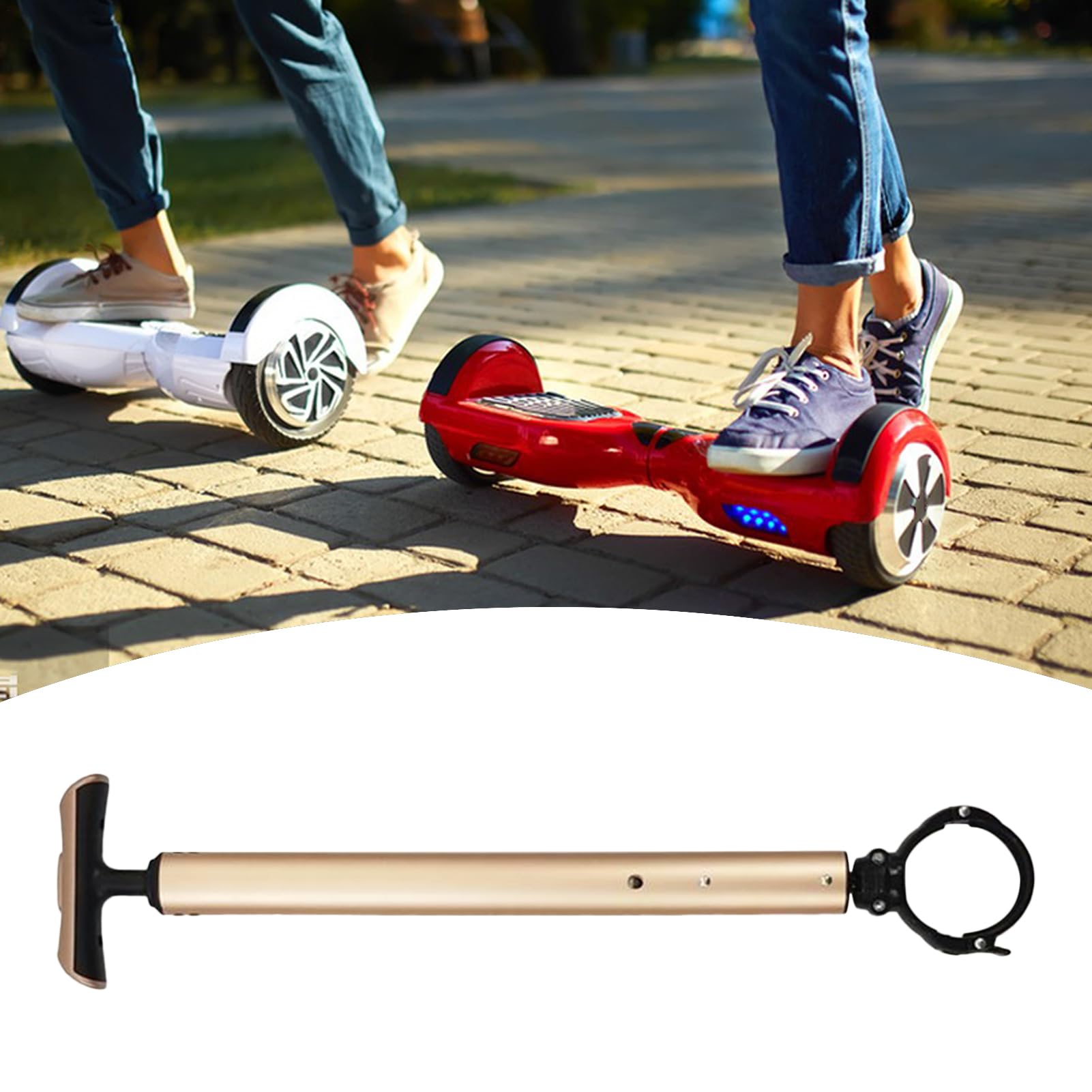 Manubrio per Hoverboard - Barra Manubrio in Lega di Alluminio - Accessori Sicurezza con Presa Antiscivolo per Principianti Monopattini Elettrici