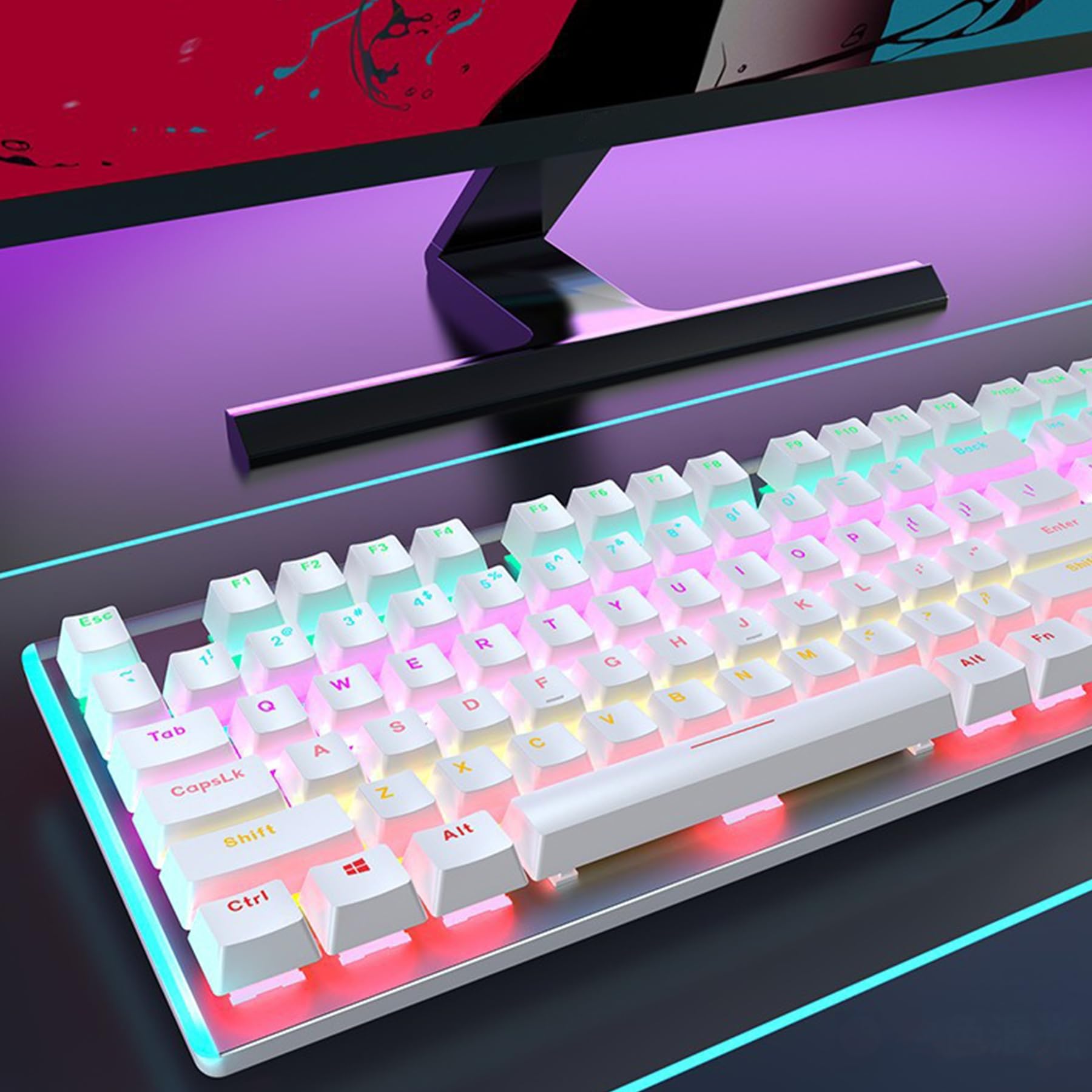 ADMLZQQ Przewodowa klawiatura komputerowa, klawiatura USB Plug Play, duża klawiatura cyfrowa, wielkie litery, składane nóżki, litery zapobiegające uszkodzeniom i zużyciu