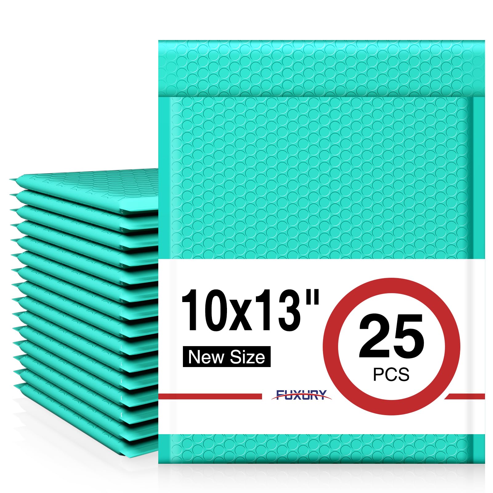 Fuxury Bubble Mailers 10x13 Inch Teal 25 Pack, Opaque Padded Envelopes