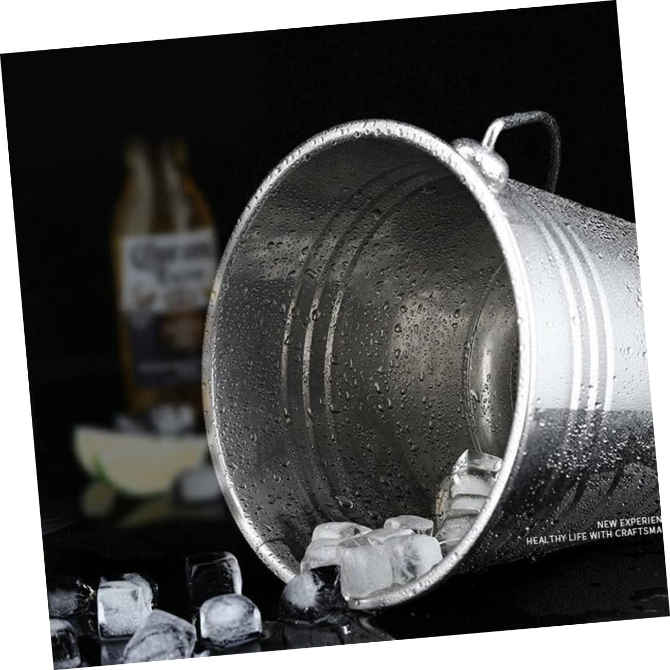 IMIKEYA Stainless Steel Wine Cooler Refrigerator Portable Ice Storage Bucket Rustproof Ice Can for Outdoor Bar