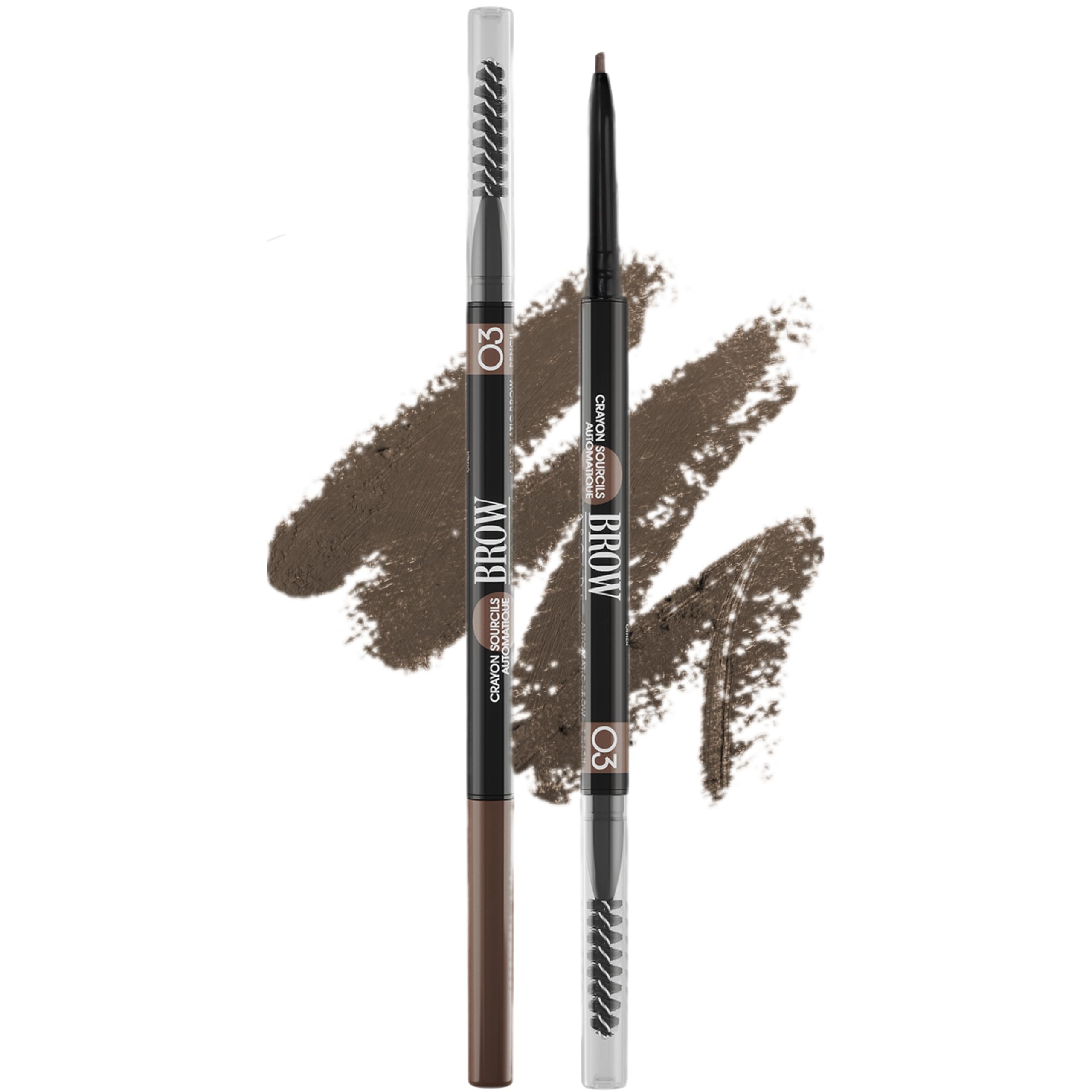 Brow Arcade Eyebrow Pencil – Smudge-Proof Liner with Spoolie Brush, Micro Tip for Soft Definition and Natural-Looking Arches, Shade 03 Soft Brown, 0.035 oz