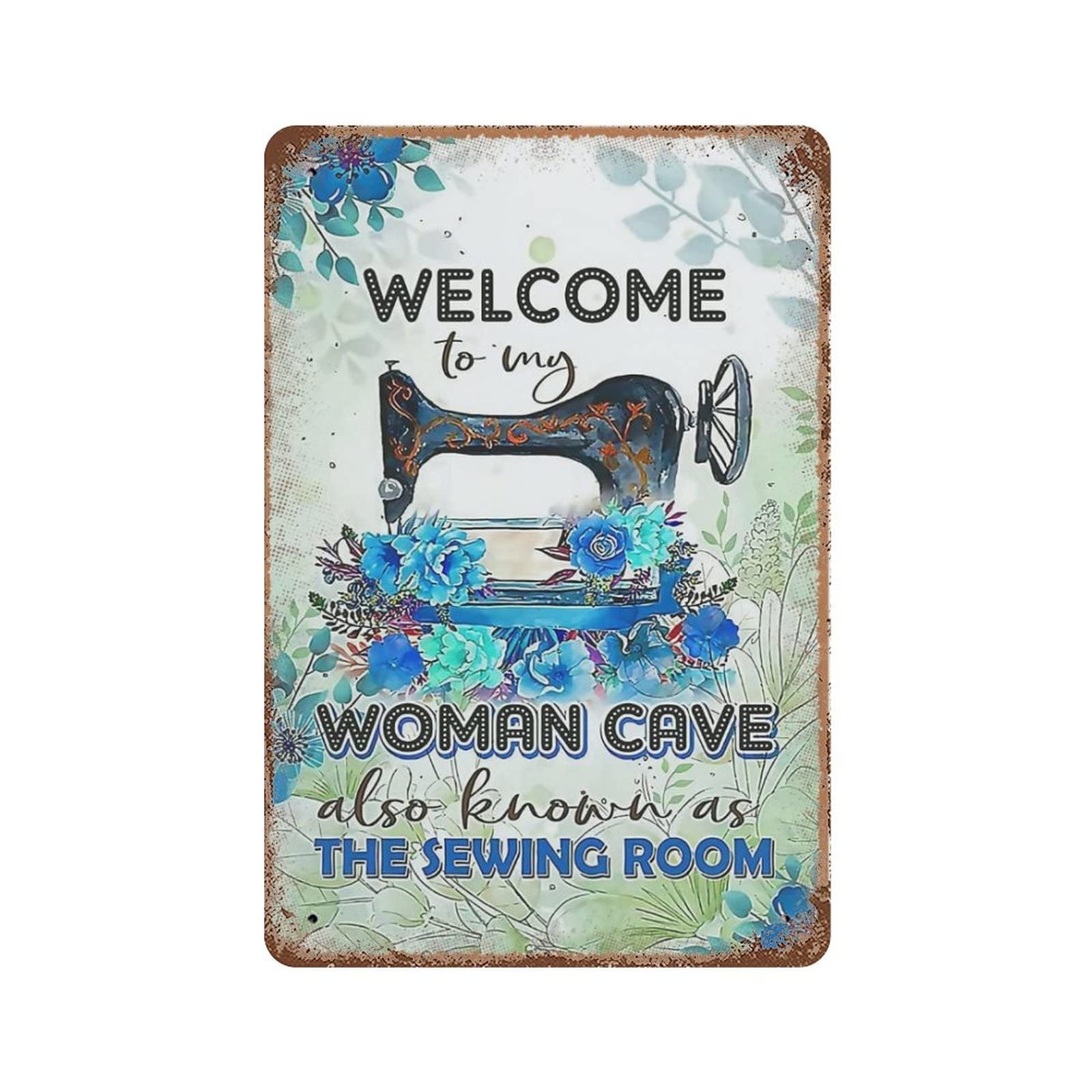 AOOEDM Welcome To My Women Cave Vintage Metal Sign Wall Decor Metal Plaque for Cafe Bar Pub Home Beer Retro Poster 12x8 Inch