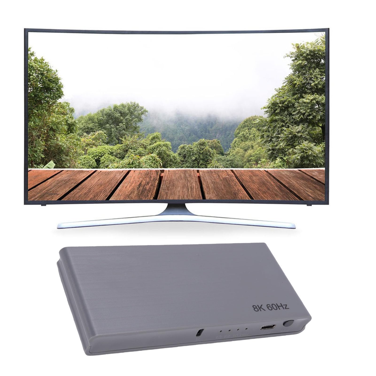 3x1 8K HDMI switcher 3 in 1 Out, 8K 60Hz 4K 144Hz HDMI 2.1 Switcher mit Fernbedienung, 40 Gbit/S UHD, HDR10+, Auto Switching für Stick für Blu-ray Spieler (EU-Stecker)