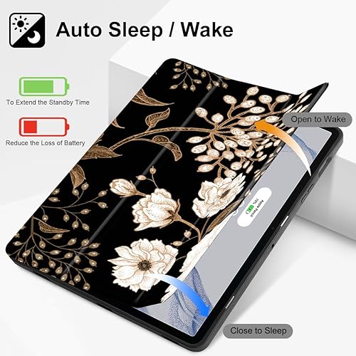 Miniatura 10 de Mektron Funda para Samsung Galaxy Tab S9 FE  S9 de 11 pulgadas 2023 X710X716BX718U, portalápices integrado con tapa dura mate con encendido y