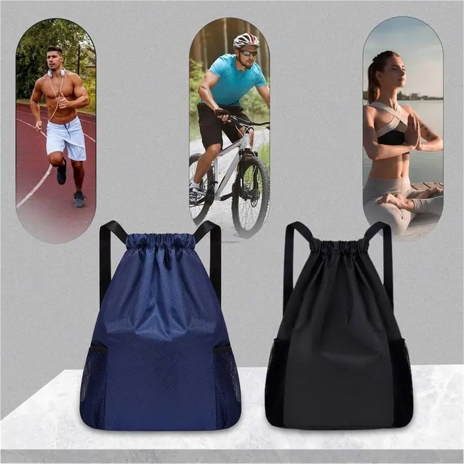 Borsa Da Palestra Zaino sportivo con coulisse Borsa da palestra di grande capacità for uomo Zaino pieghevole impermeabile for ciclismo Calcio Basket Fitness Per Lo Sport E L'Allenamento In Viaggio(Dar