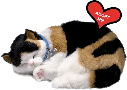 Perfect Petzzz - Original Petzzz Calico Cat ، لعبة حيوانات أليفة تفاعلية محشوة نابضة بالحياة واقعية ، كلب مصاحب مع فرو صناعي مصنوع يدويًا بنسبة 100٪